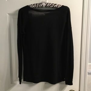 Black open back long sleeve shirt